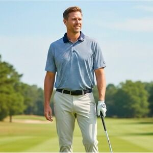 FootJoy ProDry Striped Golf Polo Shirt Navy Blue Size XL Fits Like XXL